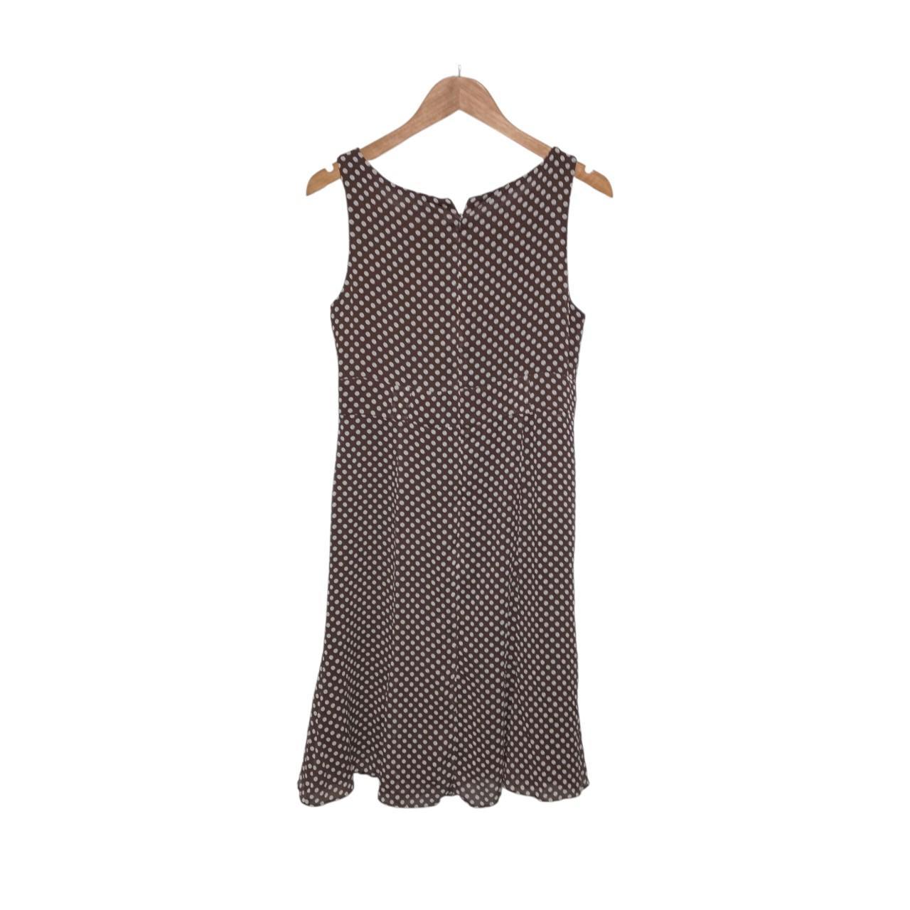 Dress | Women Medium Polka Dots Brown Midi Dress