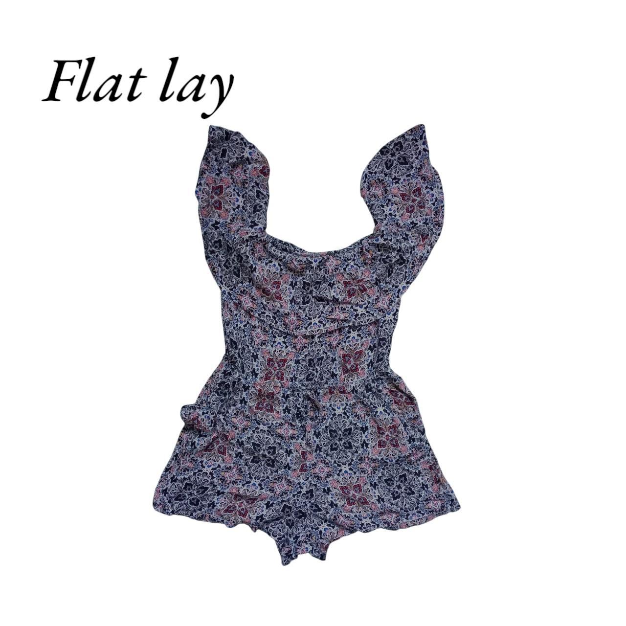 One-piece | Women Butterfly-Floral Sleeveless Romper with Pockets XS