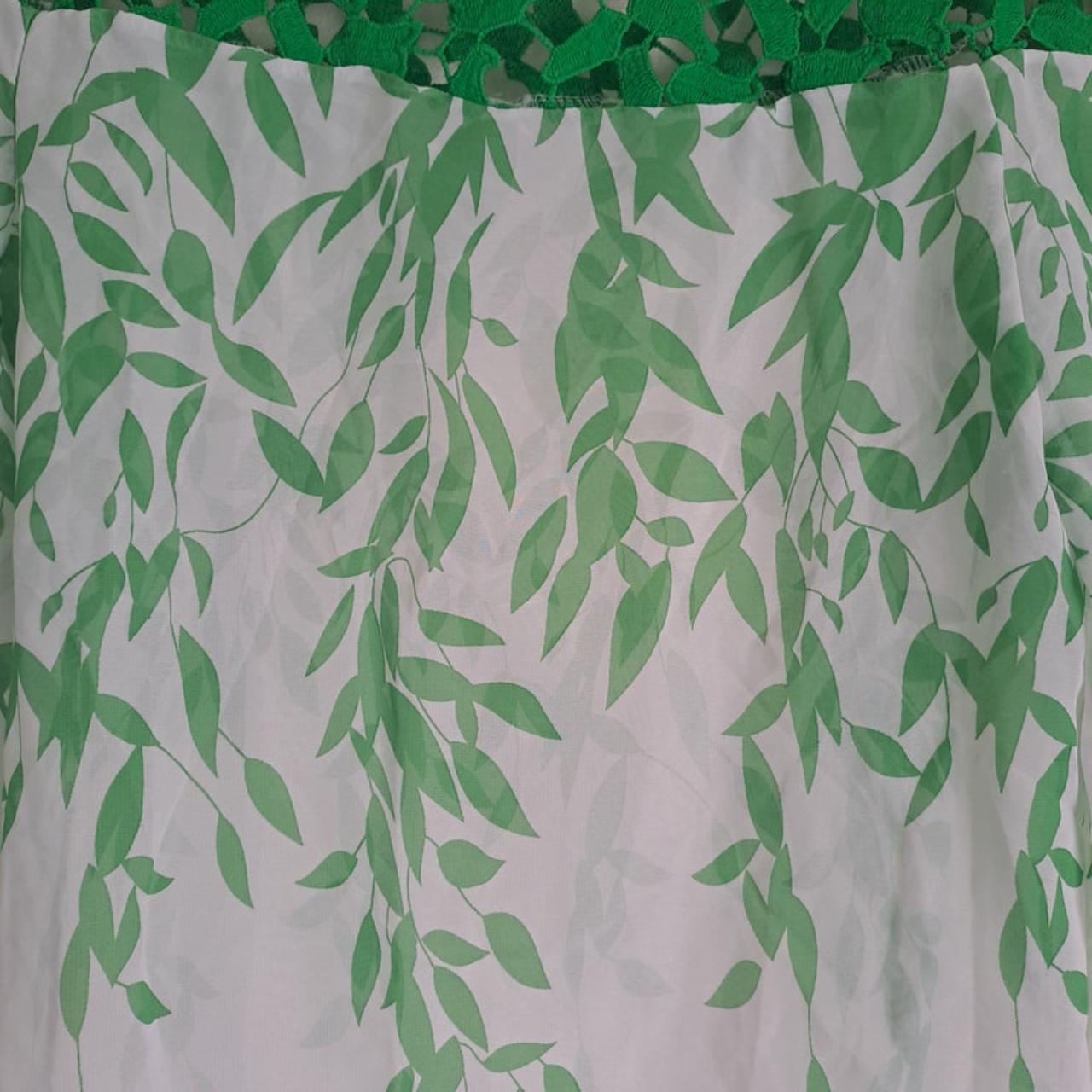 Blouse | Women Medium UK12 Green White Top