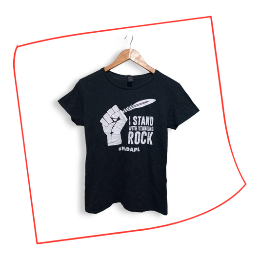 T-shirt | Women Black Cotton Statement Shirt Medium