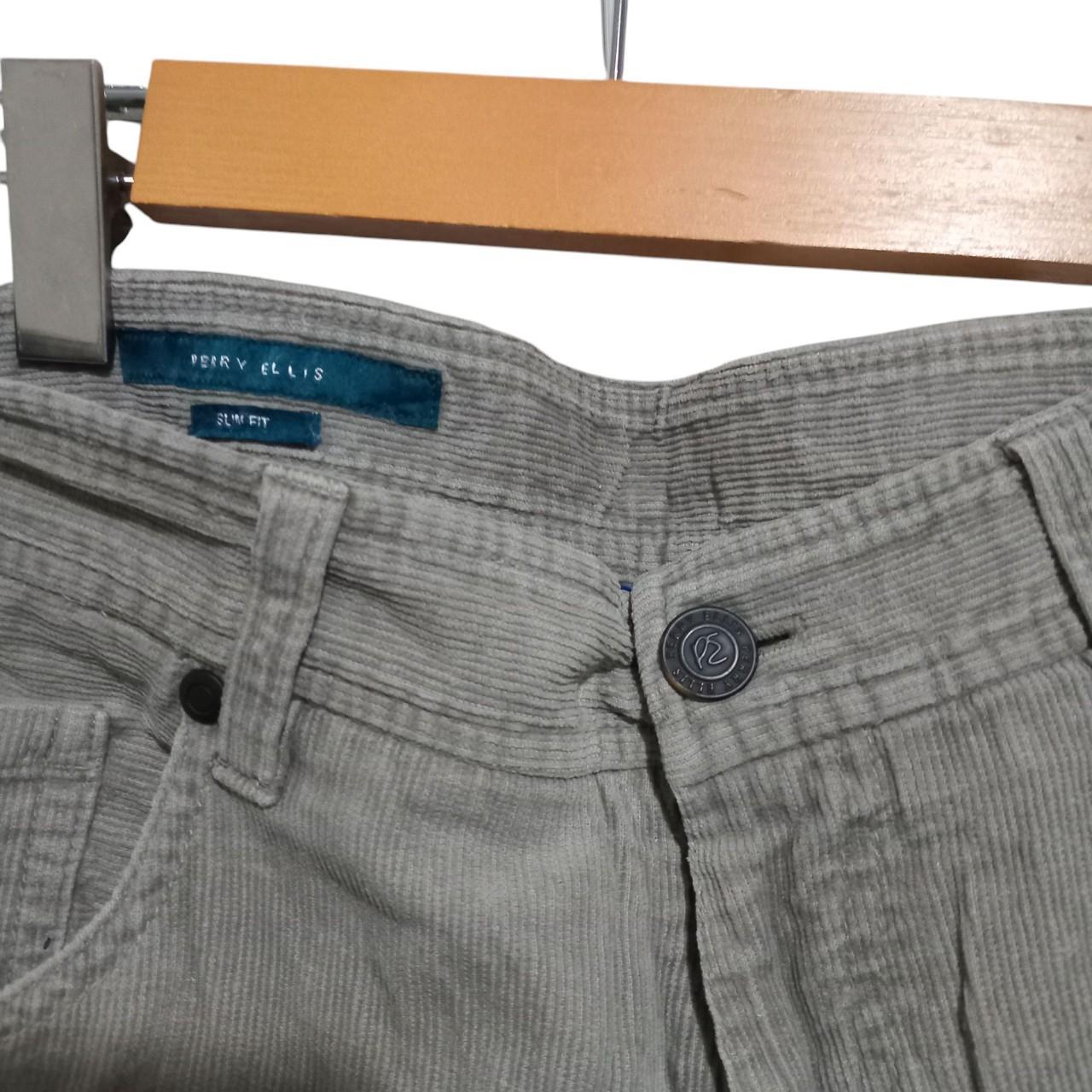 Trousers | Men Grey Corduroy Slim Fit Pants Small