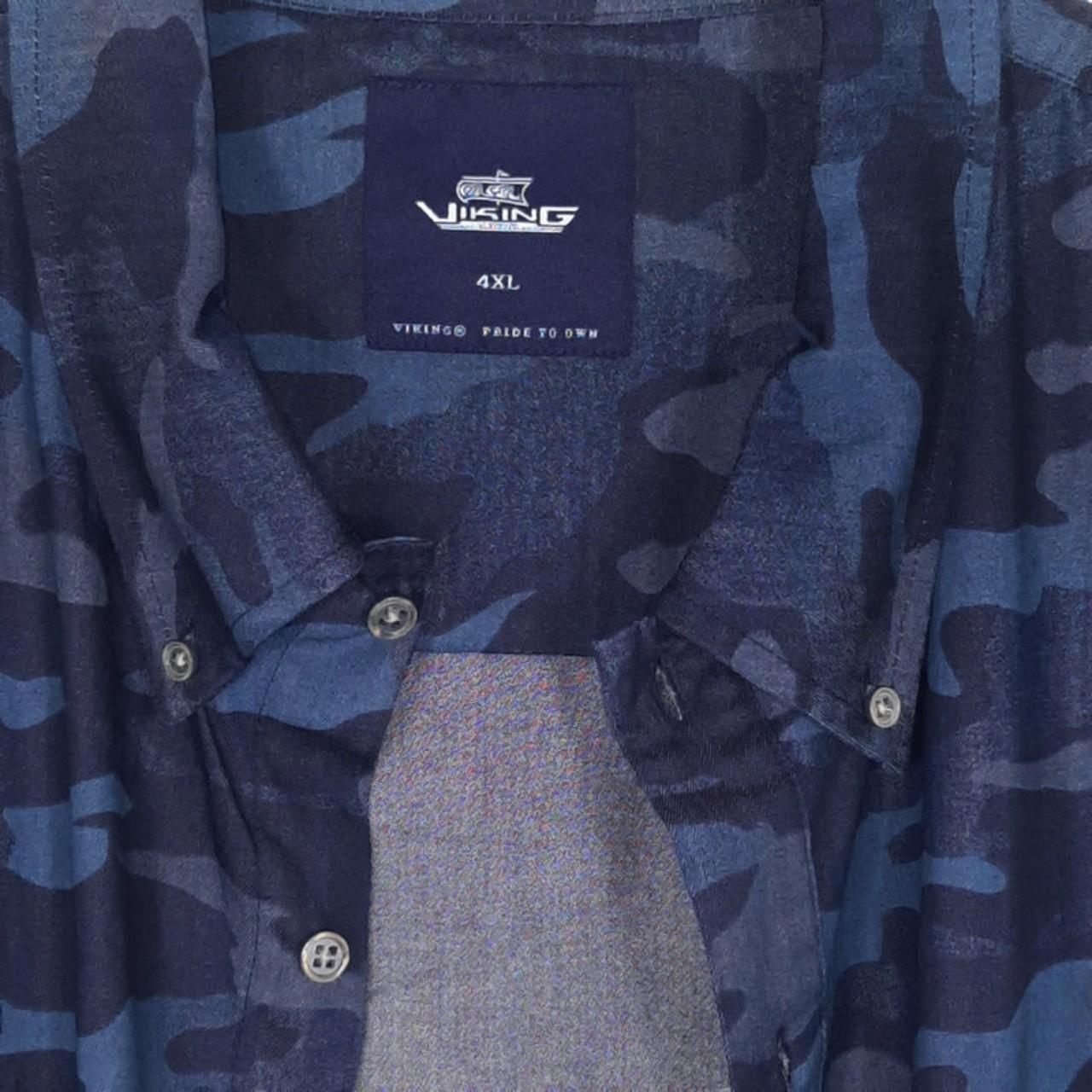 Polo Shirt | Men 4XL Blue Camouflage Shirt