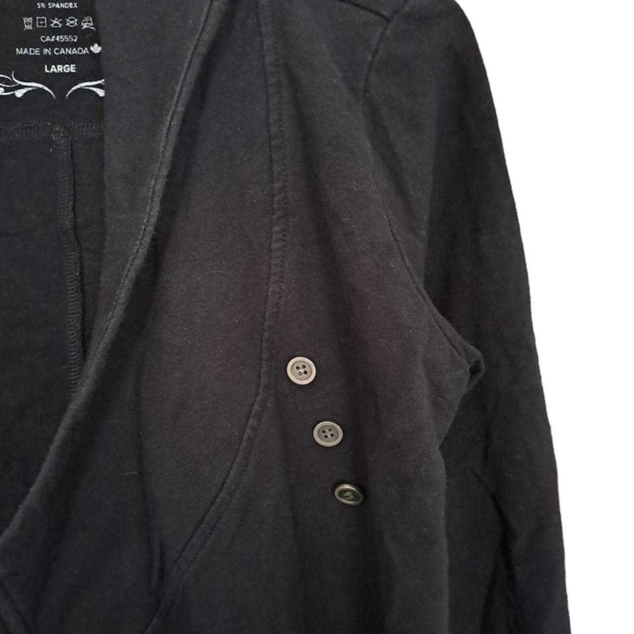 Jacket | Women Black Cardigan With Hoodie Large