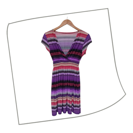 Dress | Women Small to Medium Multicolor Horizontal Stripes