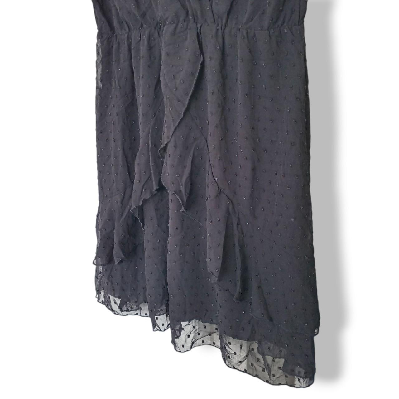 Dress | Women XL Black Dotted Chiffon Overlay