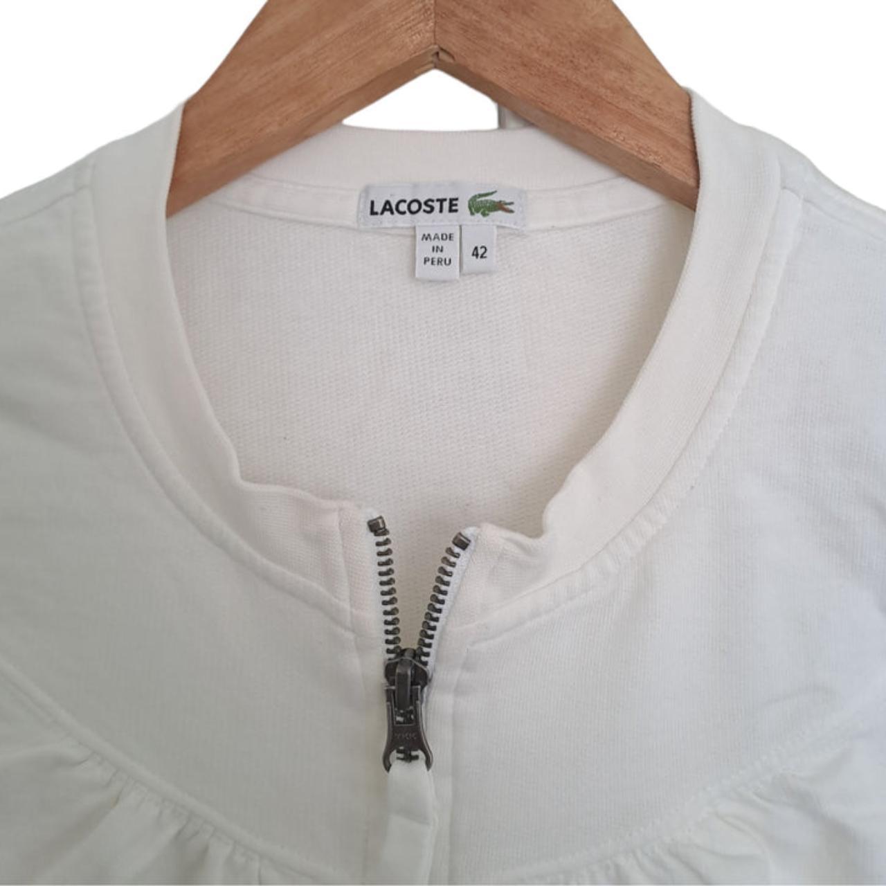 Jacket | Women Medium Classic White Lacoste Zip-Up Jacket