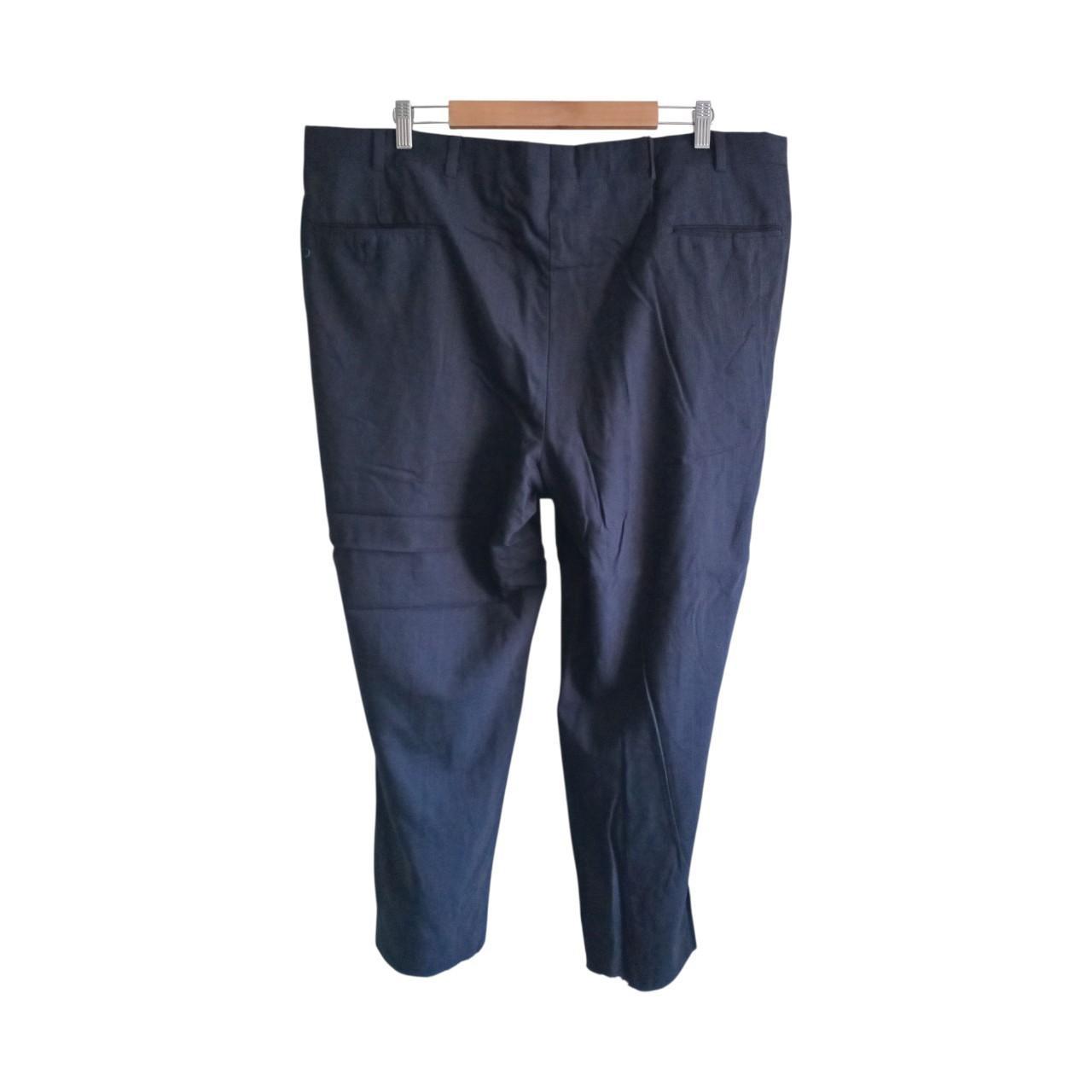 Trousers | Men’s XXL Navy Grid Pattern Slacks