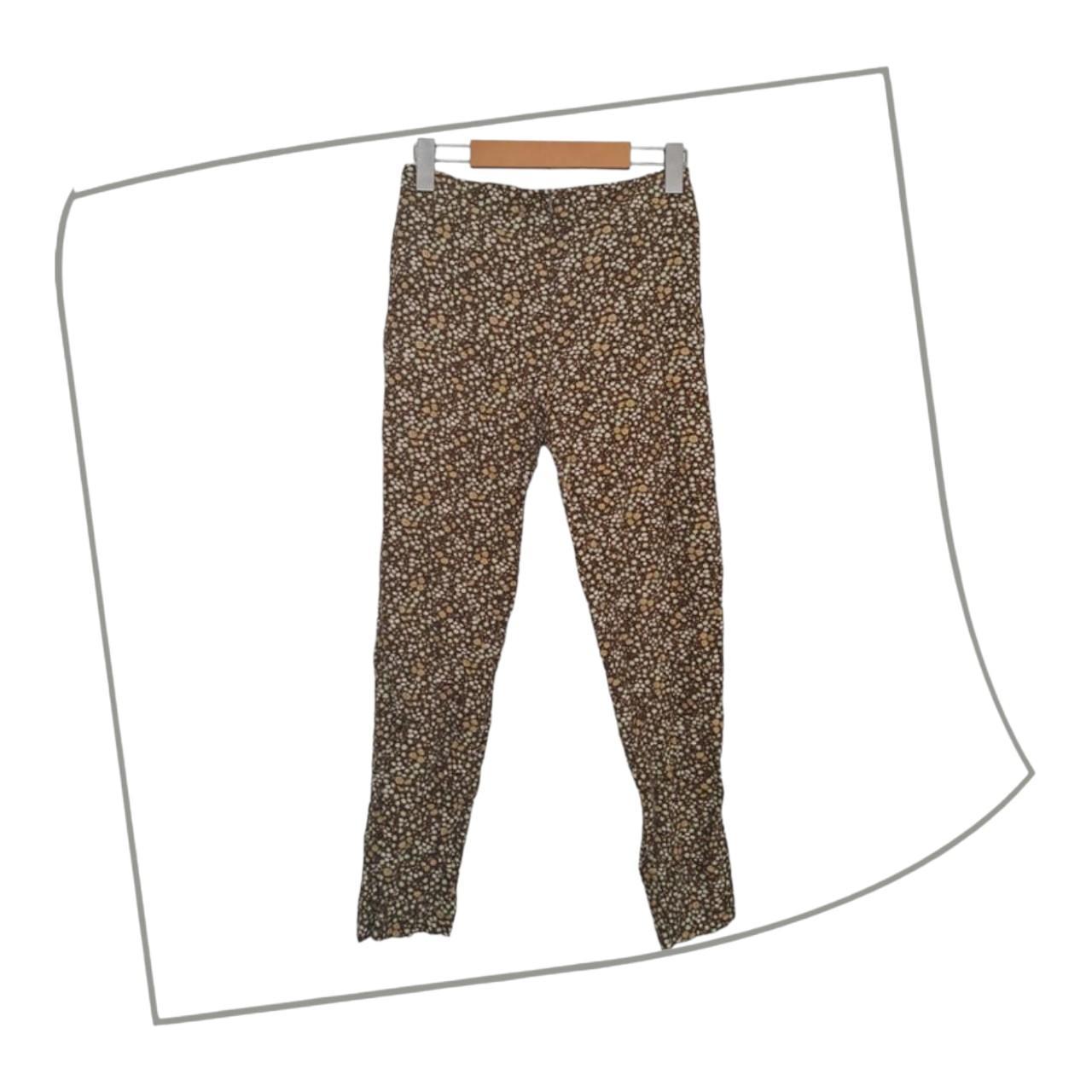 Trousers | Women Medium UK12 to UK 14 Pants With Small Floral Print Comfortable Fit
