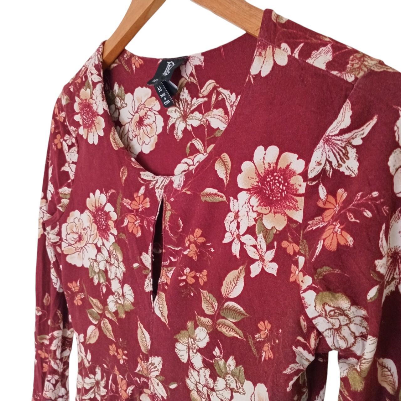 Dress | Women Medium UK10 Floral Burgundy