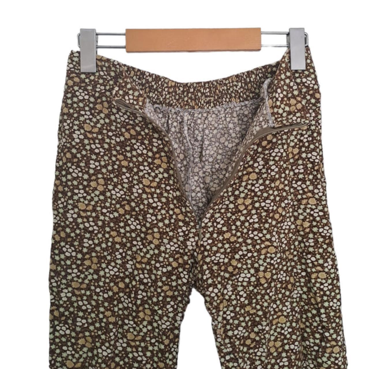 Trousers | Women Medium UK12 to UK 14 Pants With Small Floral Print Comfortable Fit