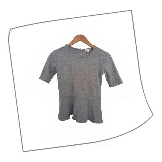 Blouse | Women's XXS Casual Grey Peplum Top