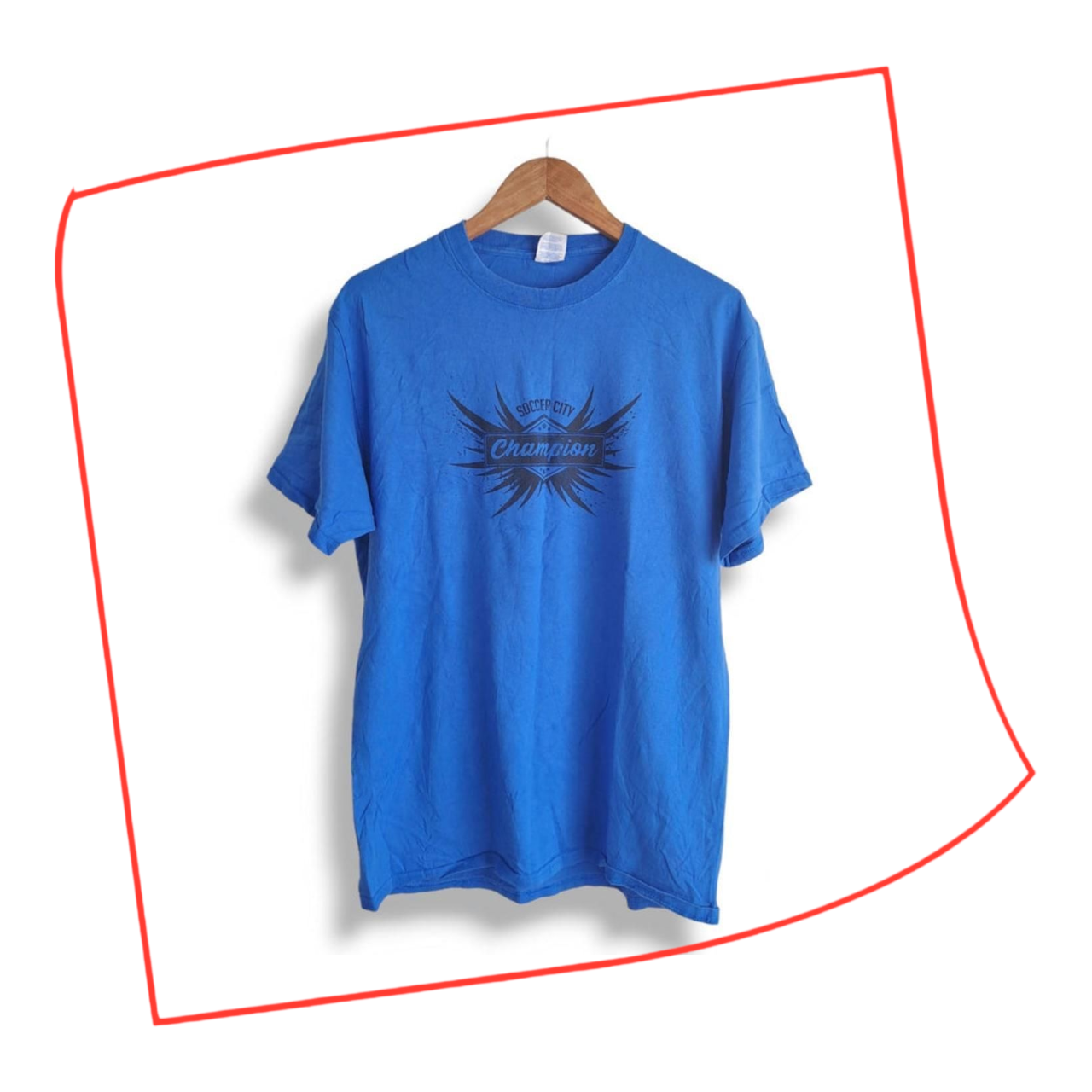 T-shirt | Unisex Blue Soccer City Shirt Women Size 16 Men Medium