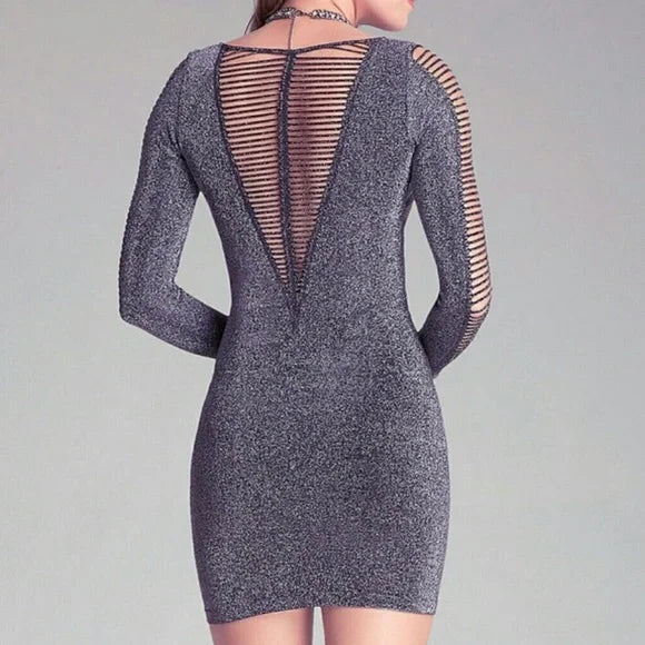 Dress | Women UK 8-10 Metallic Bodycon Mini Dress