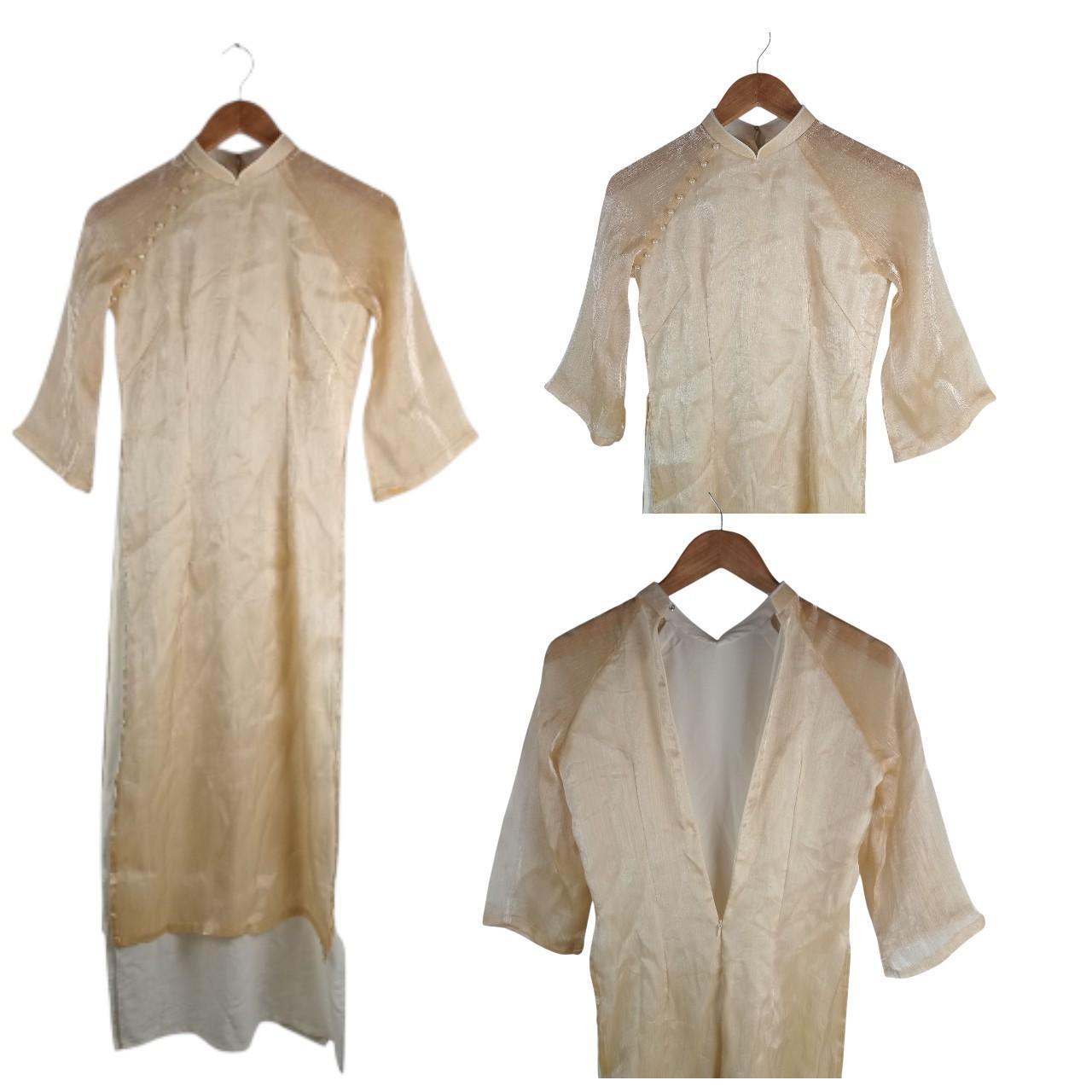 Dress | Women's Elegant Vintage Beige Ao Dài Dress