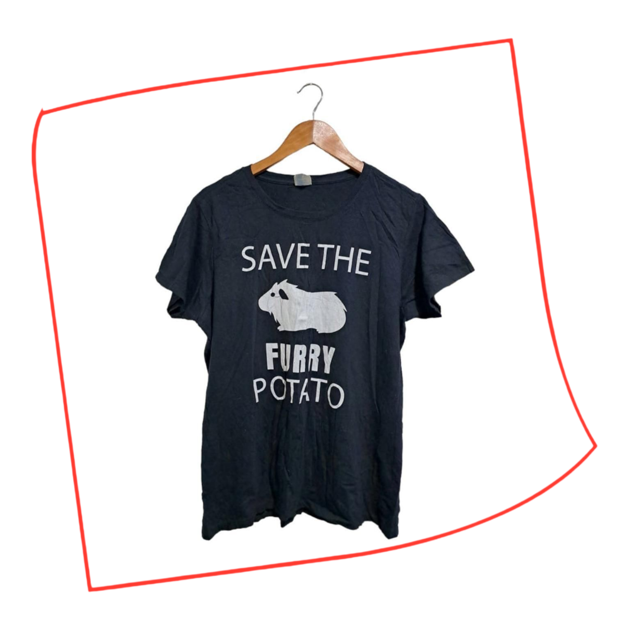 T-shirt | Women Save The Potato Black Shirt XL