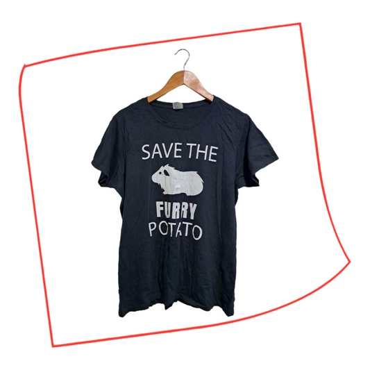 T-shirt | Women Save The Potato Black Shirt XL