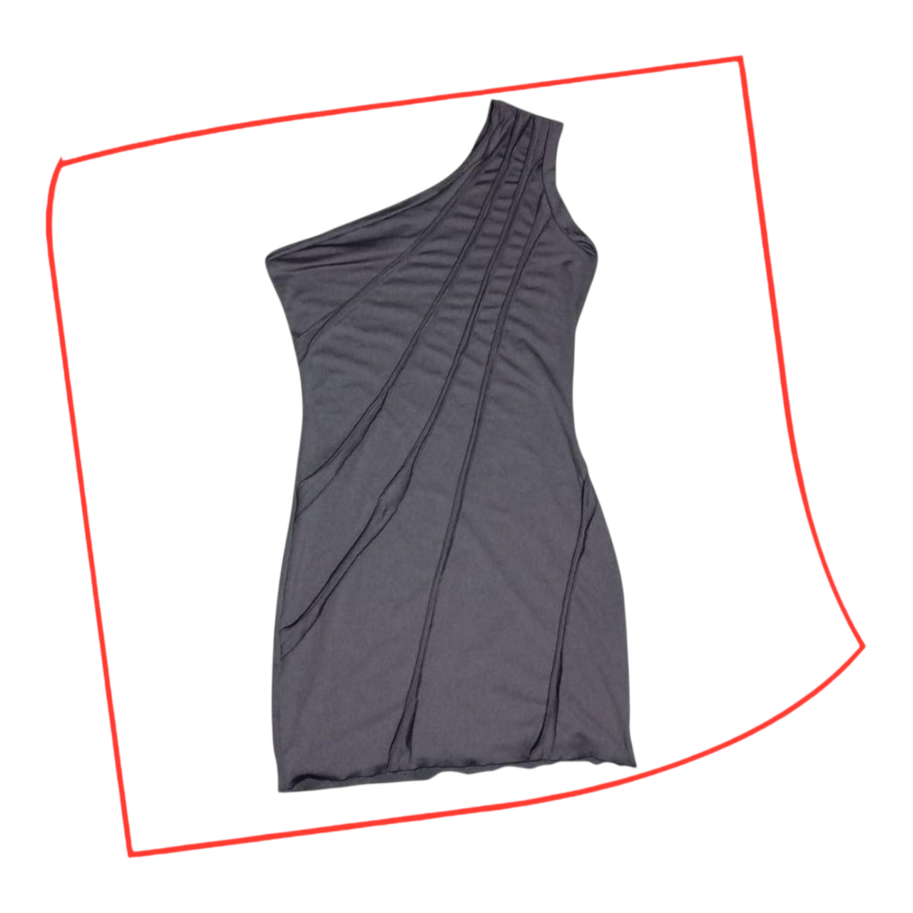 Crop Top | Women Medium Black One Shoulder Stretch Top