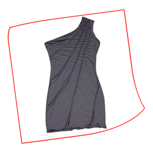 Crop Top | Women Medium Black One Shoulder Stretch Top