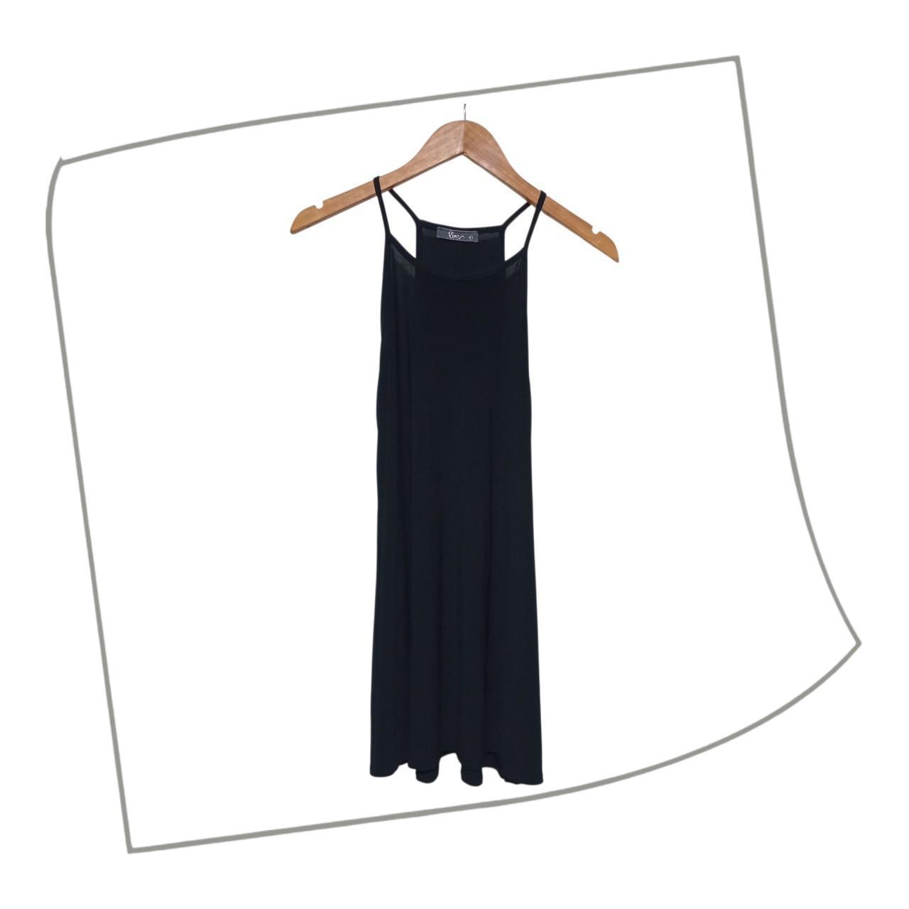 Tank Top | Women UK 14 to 16 Stretchy Black Longline Tank Style Top