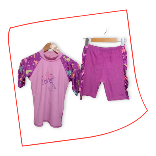 Swimwear | Kid's Shirt Shorts Purple Sun Protection Swimsuit XS