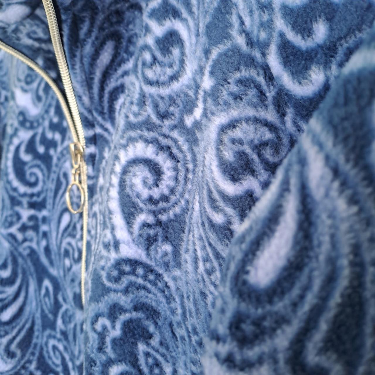 Jacket | Men Small / Women Size 12 Blue Paisley Fleece Jacket - Full Zip