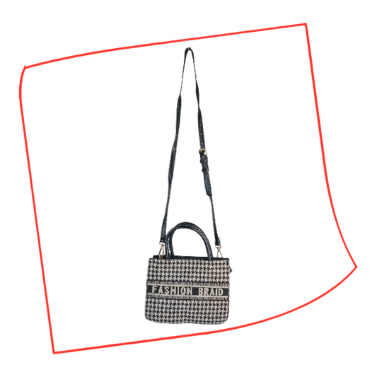 Bag | Women Houndstooth DUSTO Handbag with Crossbody Strap