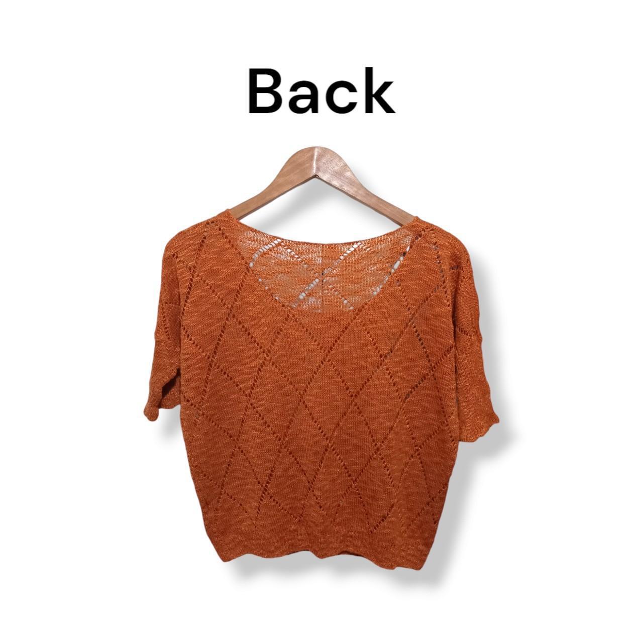 Crop Top | Women Medium UK12 Orange Summer See Through Top